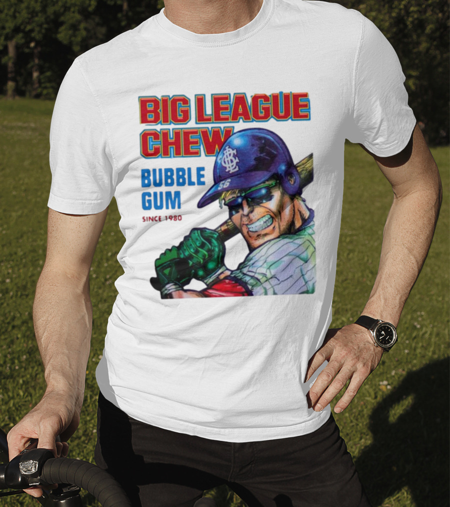 Big League Chew Bubble Gum Since 1980 Baseball Player T-Shirt