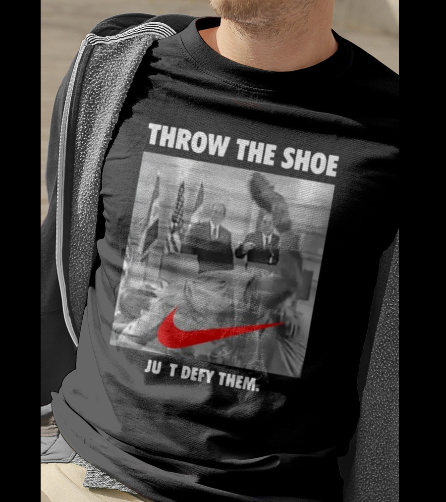 Throw The Shoe Just Defy Them Parody Bloodedthebrave T-Shirt