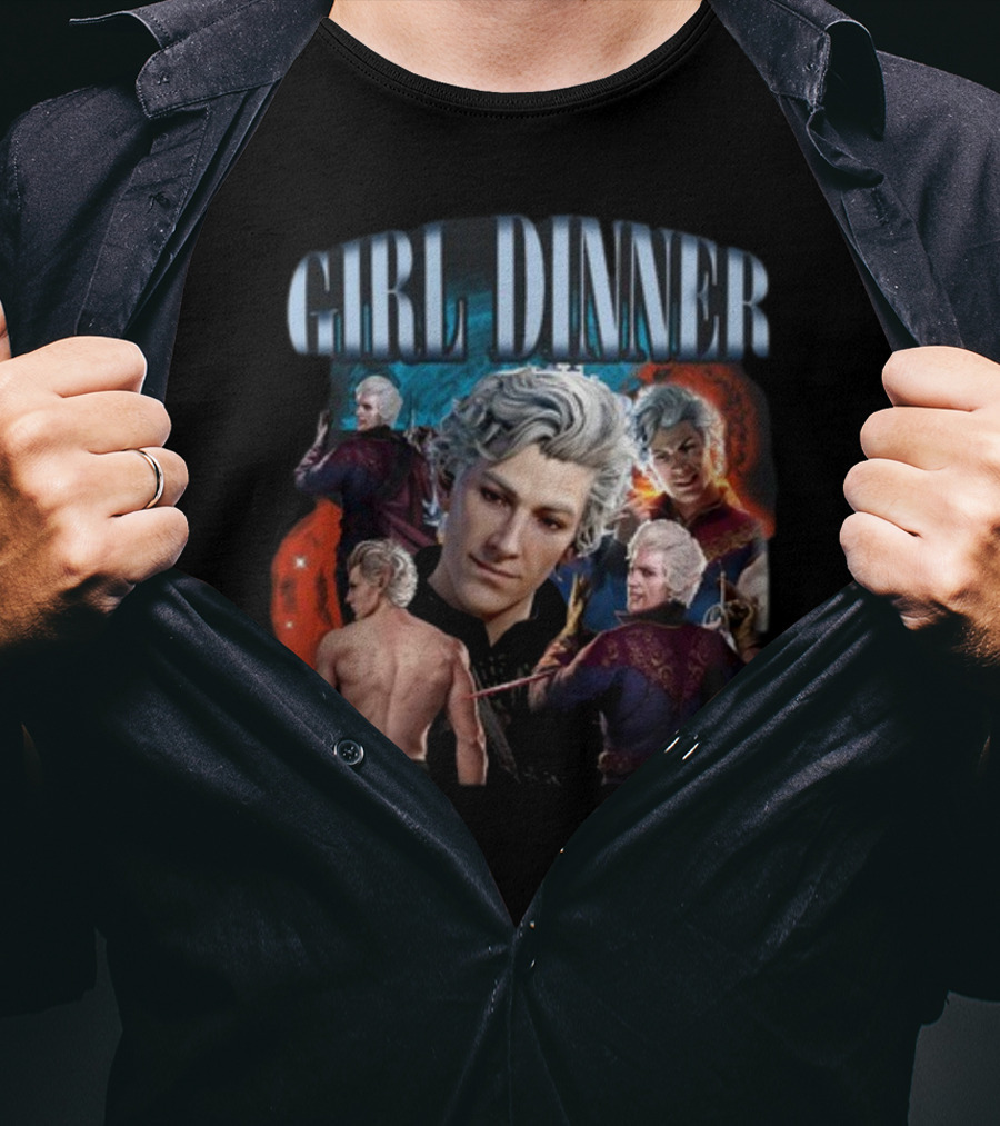 Girl Dinner Astarion Baldur's Gate 3 Character Collage T-Shirt