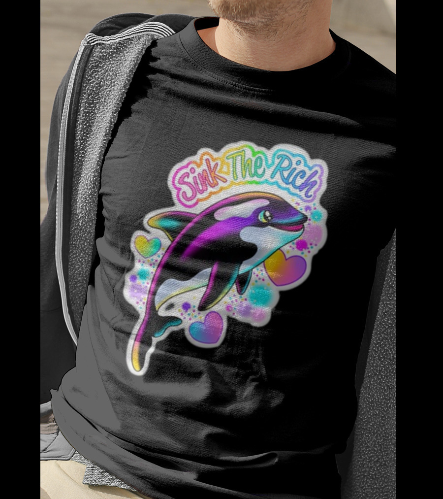 Sink The Rich Theartsyalien Bigcartel Colorful Orca Hearts T-Shirt