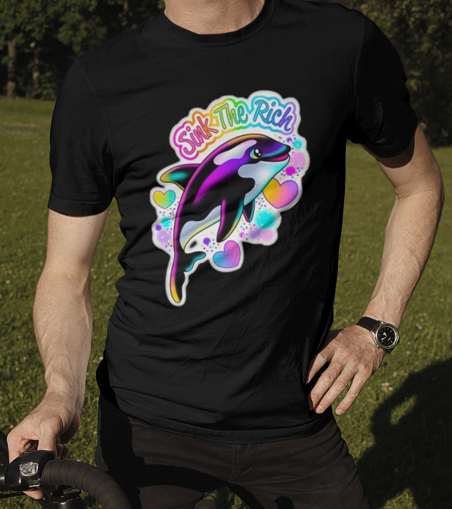 Sink The Rich Theartsyalien Bigcartel Colorful Orca Hearts T-Shirt