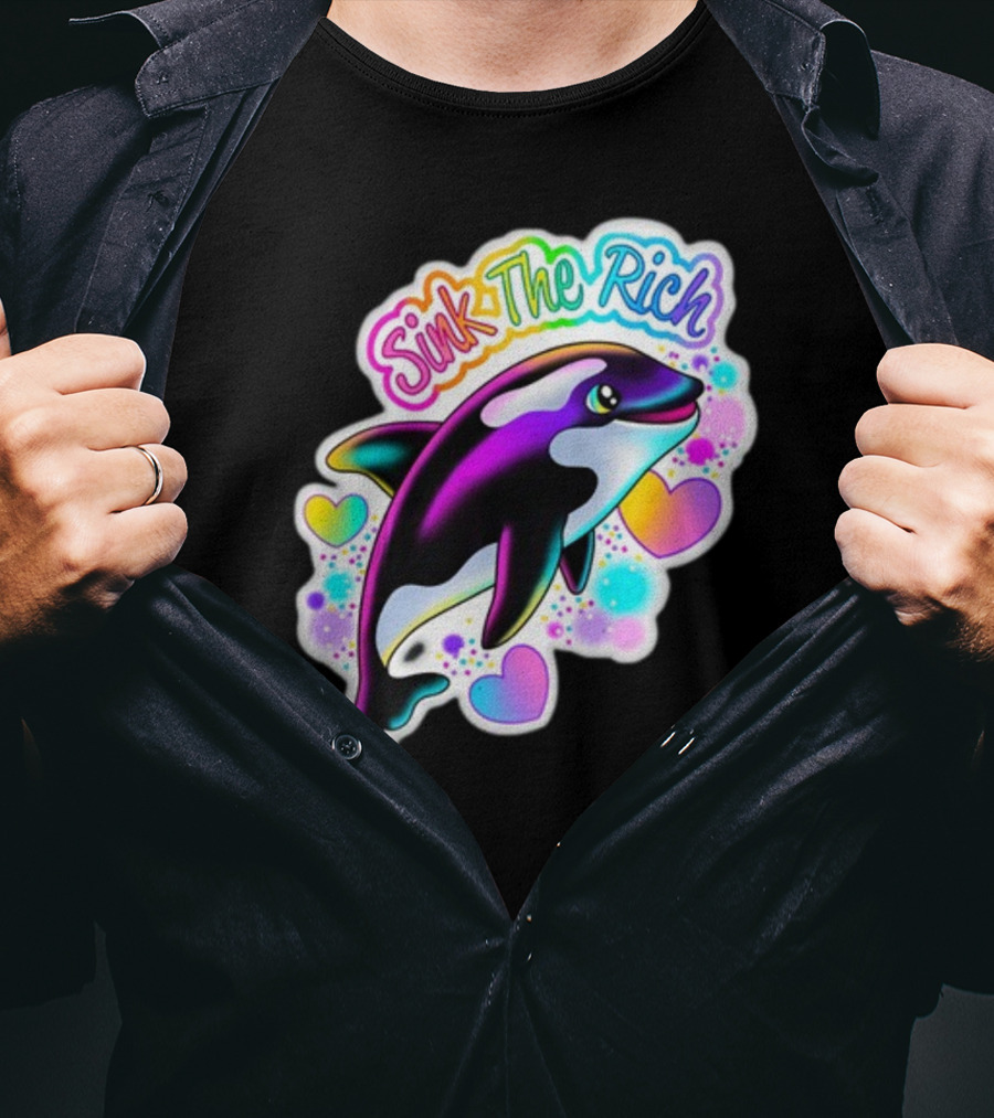 Sink The Rich Theartsyalien Bigcartel Colorful Orca Hearts T-Shirt