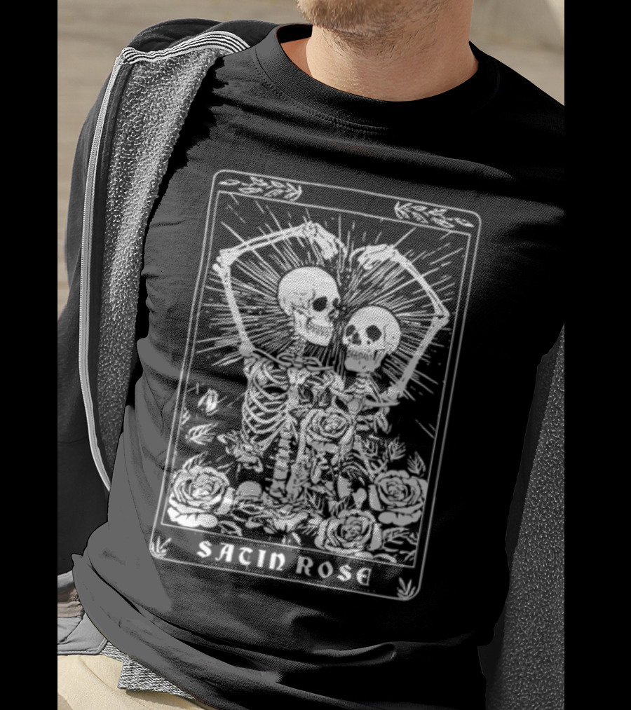 Coolane Skeleton Satin Rose Sacin Thermal Lined T-Shirt