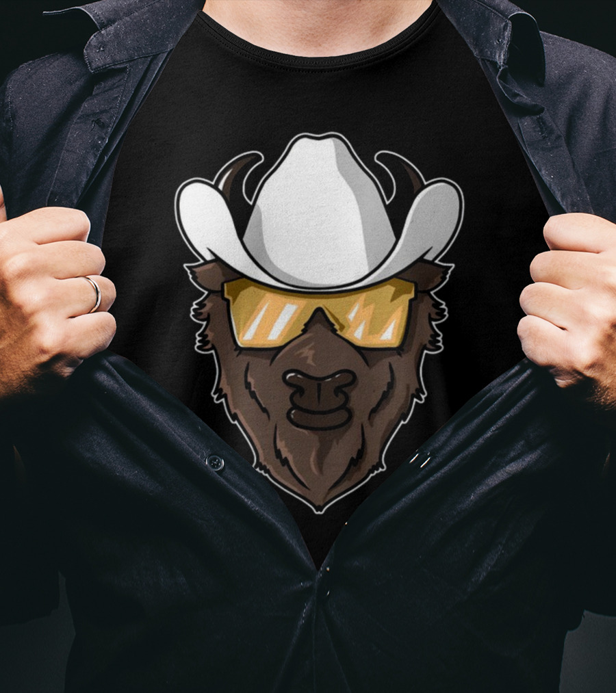 Colorado Buffalo Cowboy Hat And Sunglasses T-Shirt
