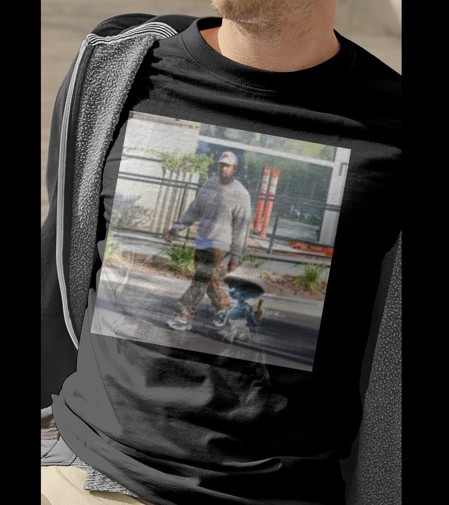 Kanye West Walking With Smurfcat Collaboration Content T-Shirt