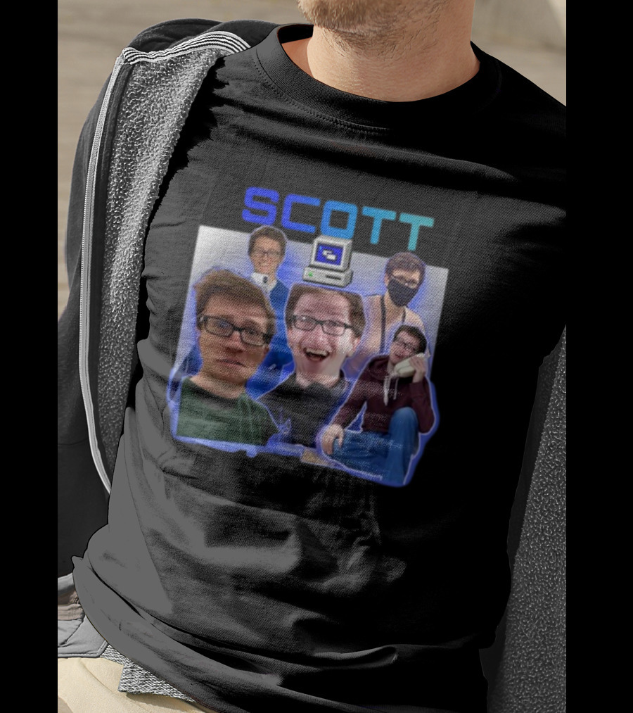 Scott Vintage Retro Computer Enthusiast Multicolored Portrait Collection T-Shirt