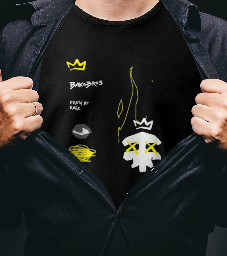 Baka Bros Death By Rage Family Crown Skull T-Shirt