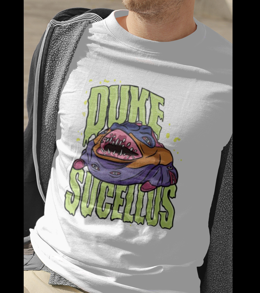 Duke Sucellus Multicolored Creature With Sharp Teeth T-Shirt