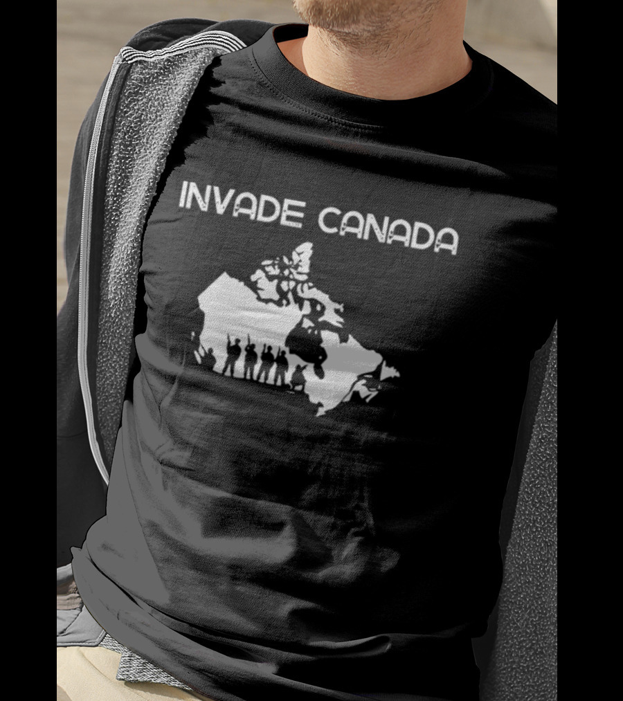 INV4DE CANADA Silhouette Map Parody With Figures T-Shirt