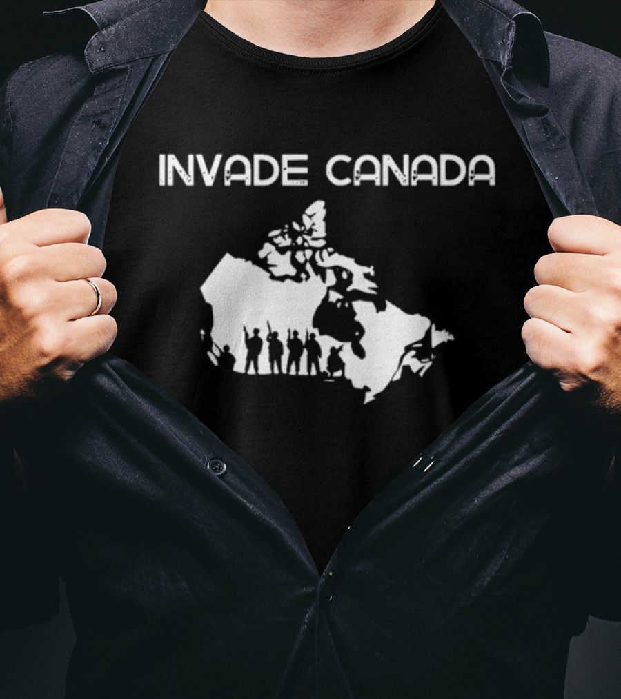 INV4DE CANADA Silhouette Map Parody With Figures T-Shirt