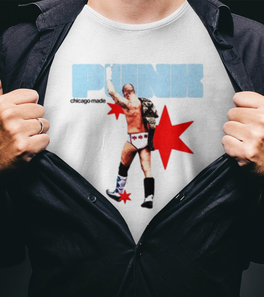 Punk Chicago Made Wrestler With Stars And Backpack T-Shirt