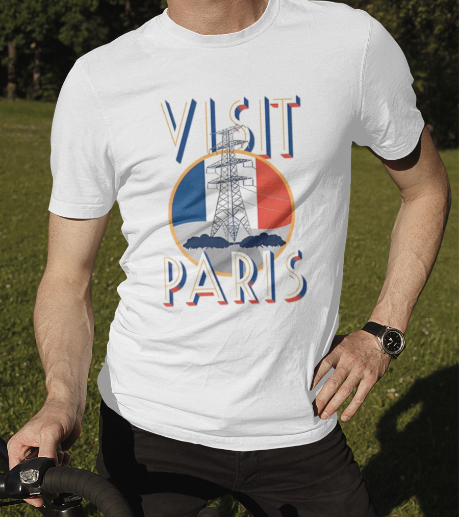 Shitheadsteve Visit Paris French Flag With Eiffel Tower T-Shirt