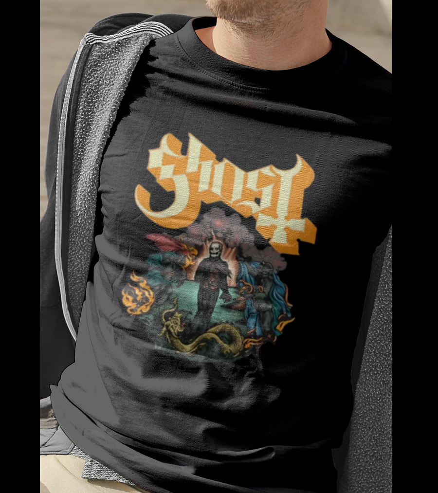 Ghost Band Surreal Ocean Scene With Figures And Sea Creature T-Shirt