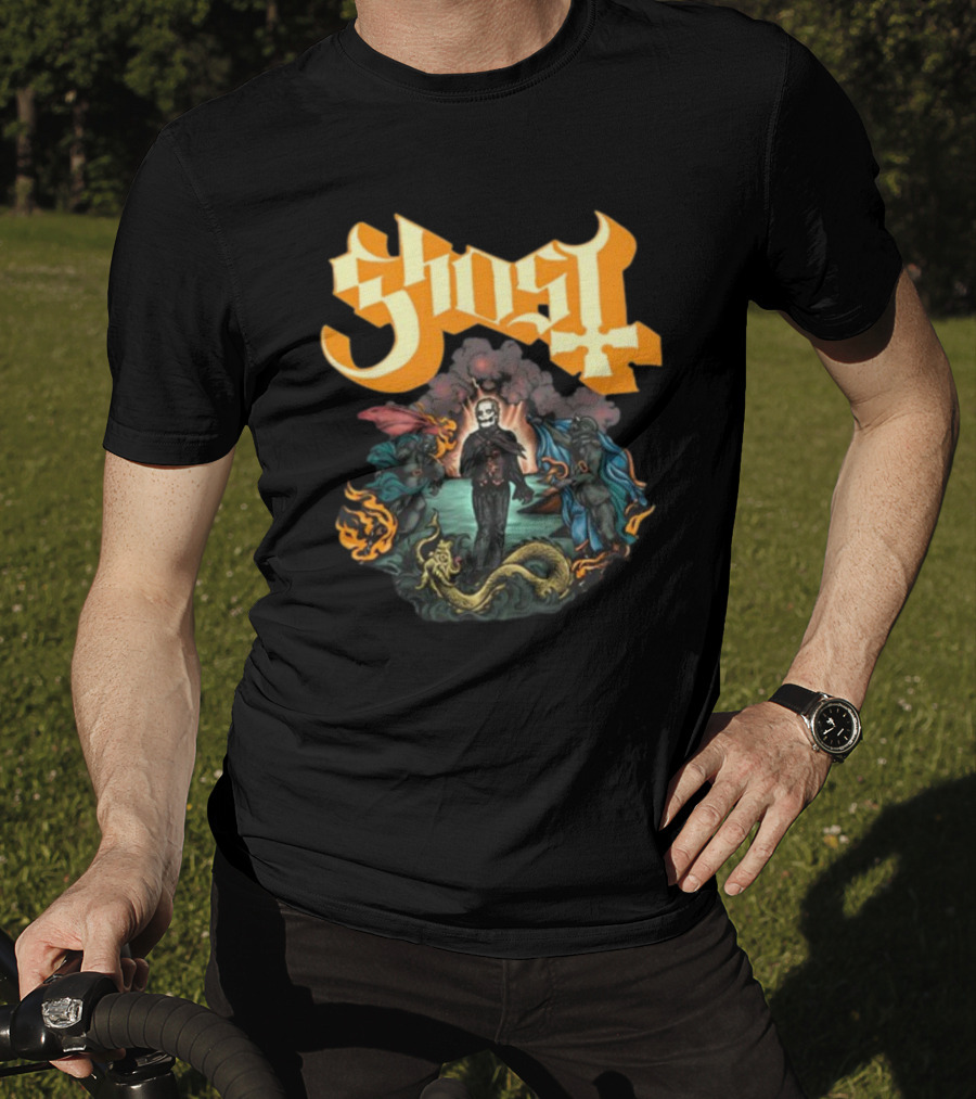 Ghost Band Surreal Ocean Scene With Figures And Sea Creature T-Shirt