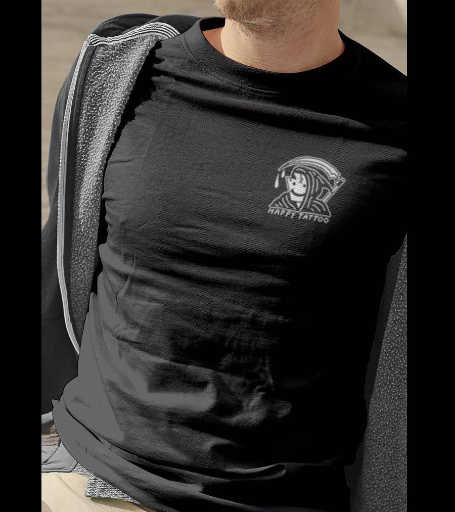Heavyslime Happy Tattoo Grim Reaper Dripping Stylized T-Shirt