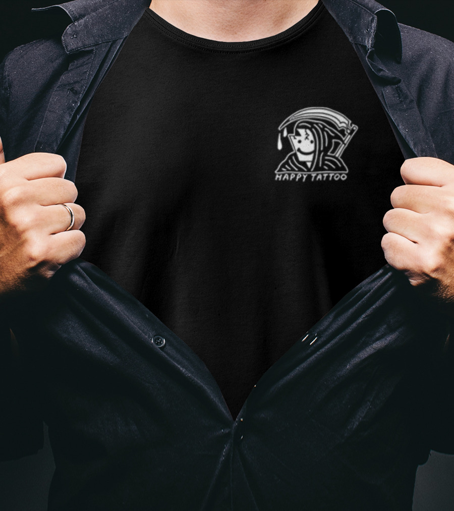 Heavyslime Happy Tattoo Grim Reaper Dripping Stylized T-Shirt