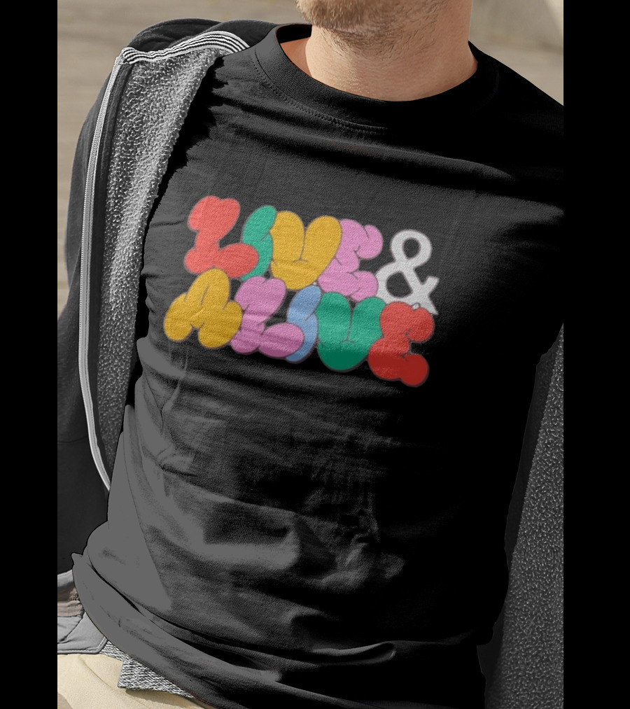 Live And Alive Colorful Bubble Letters T-Shirt