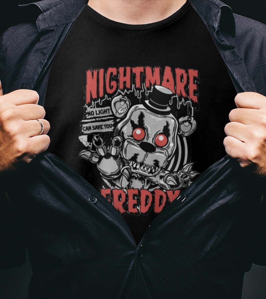 Nightmare Freddy No Light Can Save You Five Nights At Freddy's Glow In The Dark T-Shirt