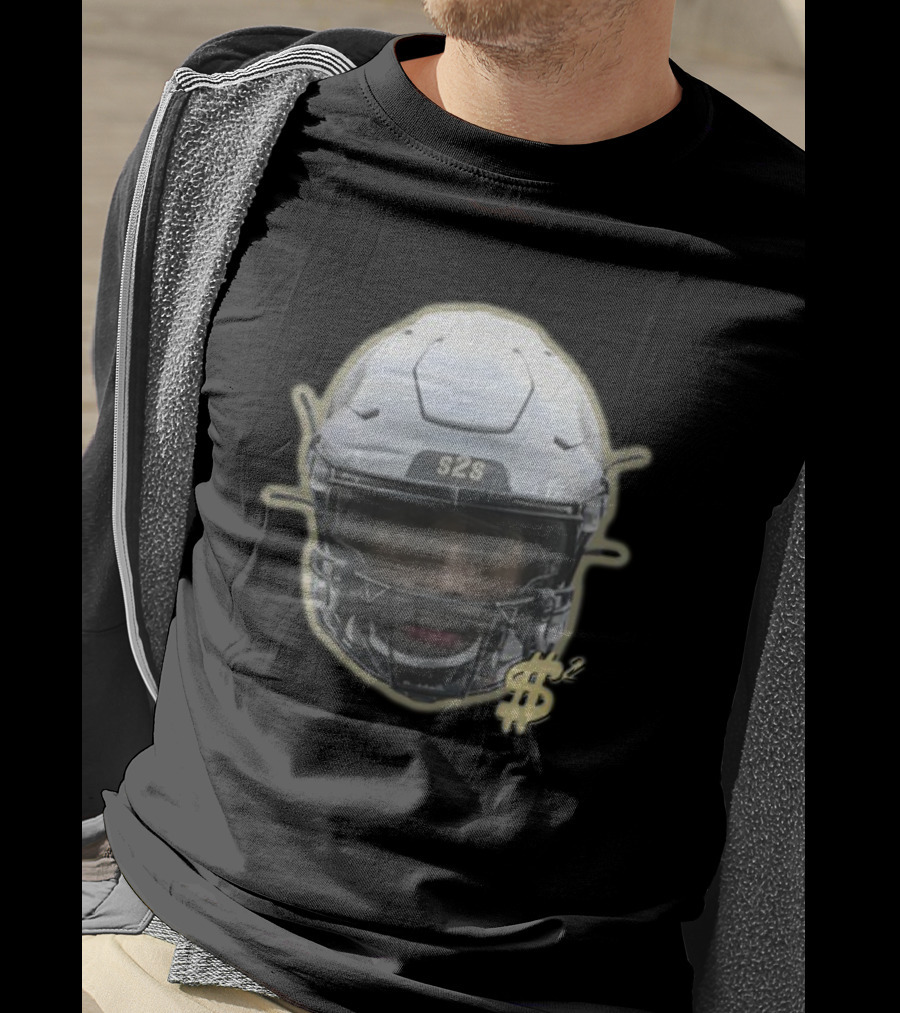 S2S Helmet Face With Dollar Sign Sheduer Graphic New T-Shirt