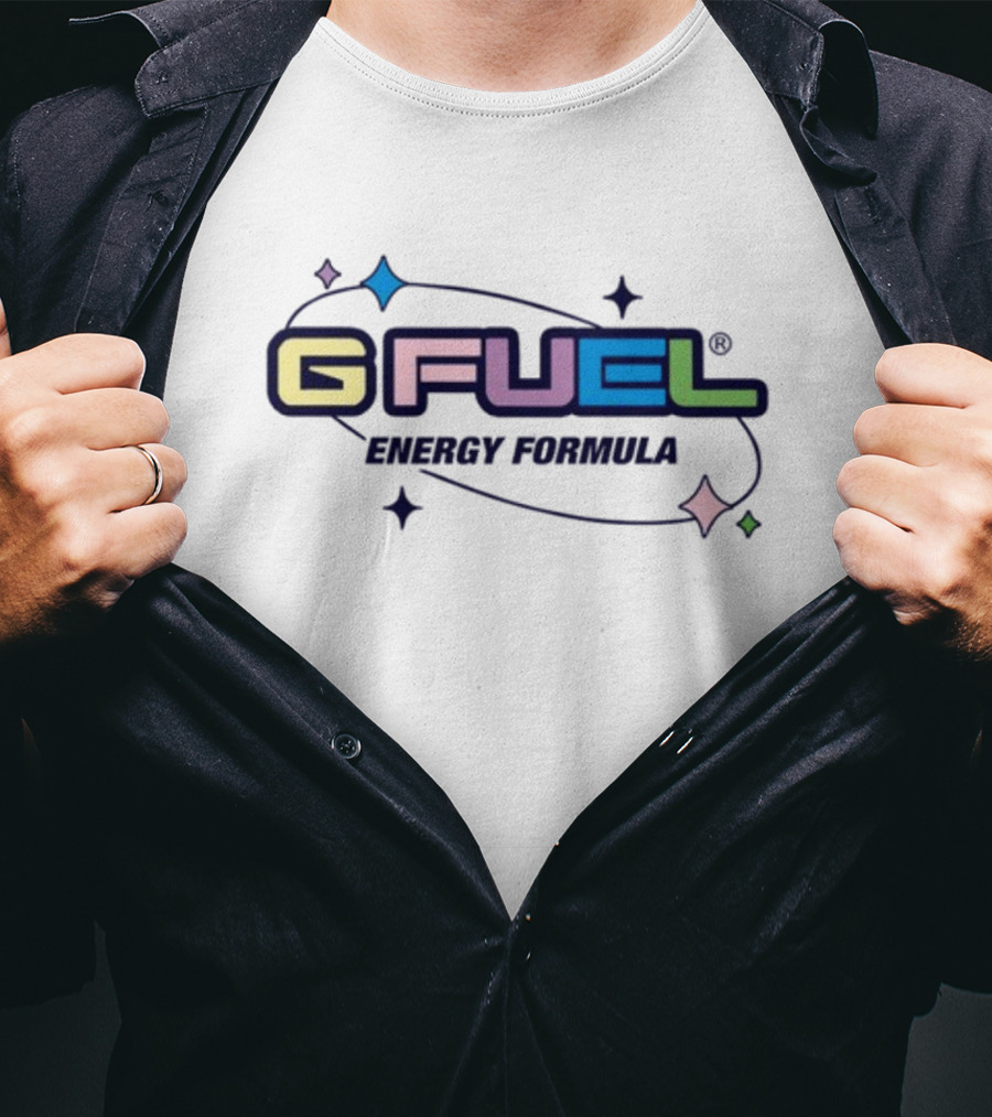 Gfuel Energy Formula Pastel Logo With Colorful Stars T-Shirt