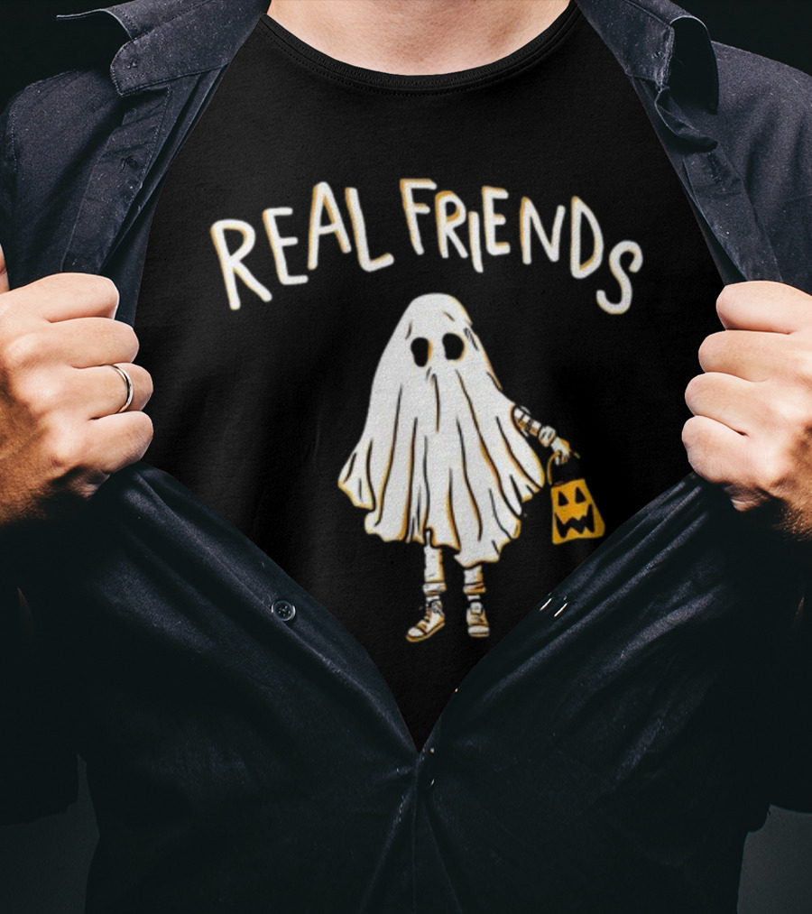 Real Friends Ghost Halloween Trick Or Treat T-Shirt