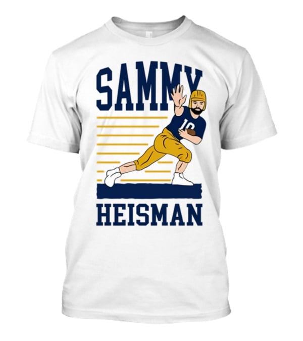 SAMMY HEISMAN 10 Football Pose With Stripes T-Shirt