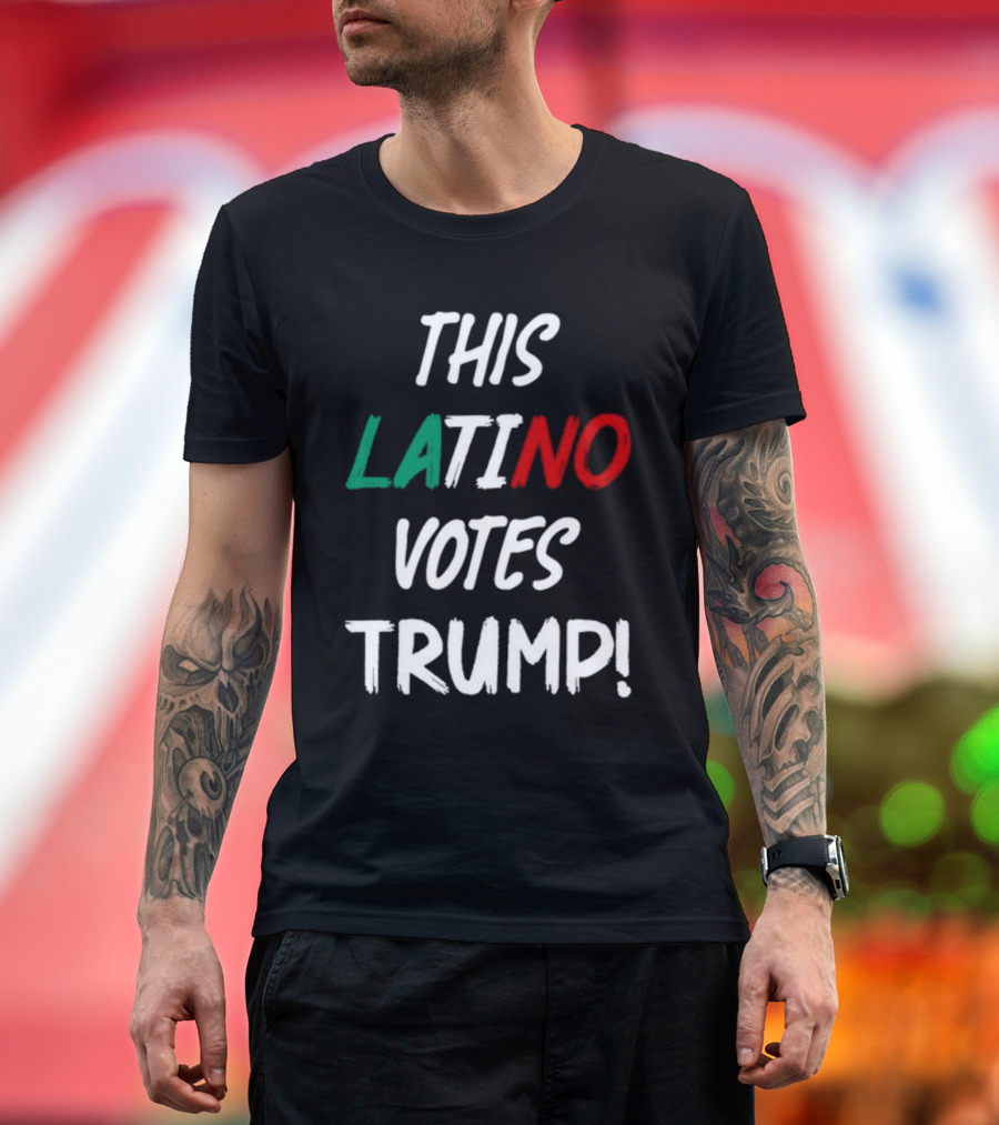 This Latino Votes Trump Bold Text Colored Letters T-Shirt