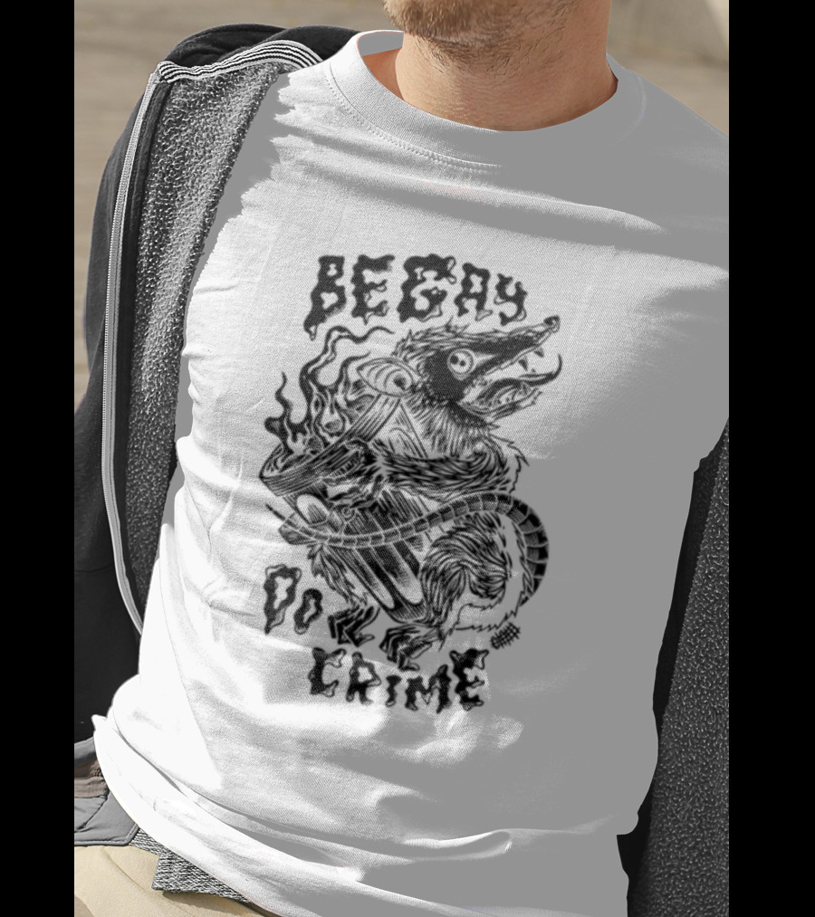 Be Gay Do Crime Rat Illuminated By Flames T-Shirt