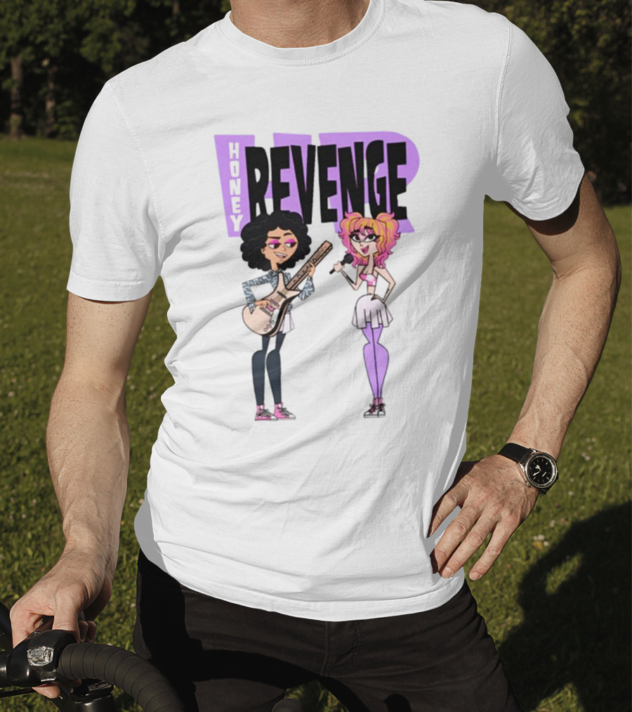 Honey Revenge Characters With Guitar And Microphone Lavender Dust T-Shirt
