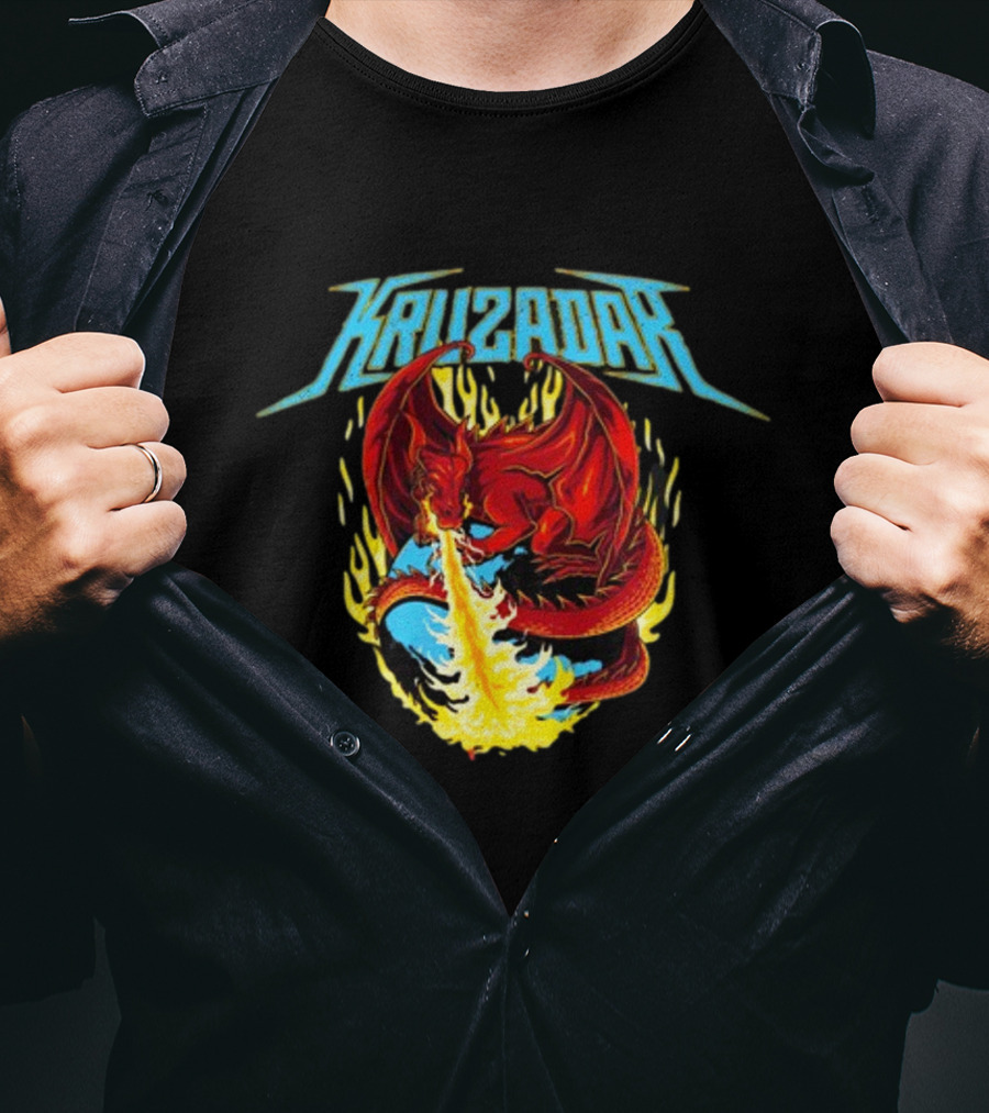 Kruzadar Dragon Flame Burst Bandshirt T-Shirt
