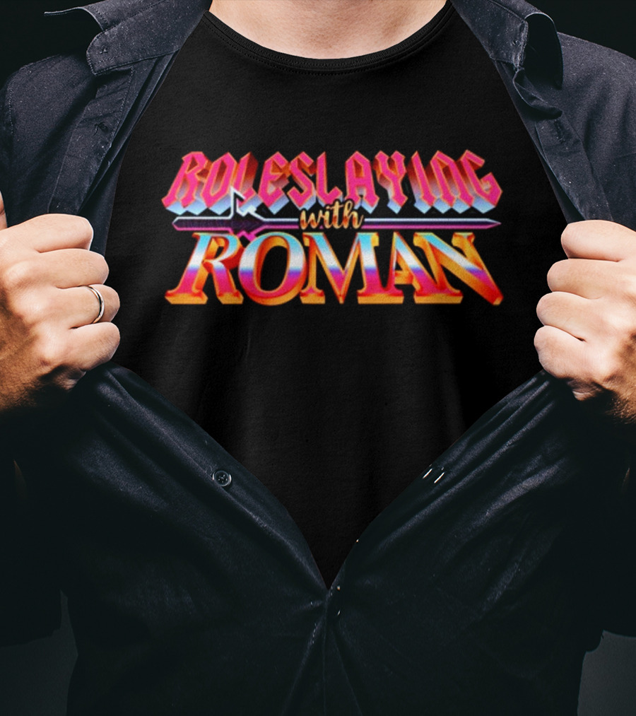 Thomas Sanders Roleslaying With Roman Bold Retro T-Shirt