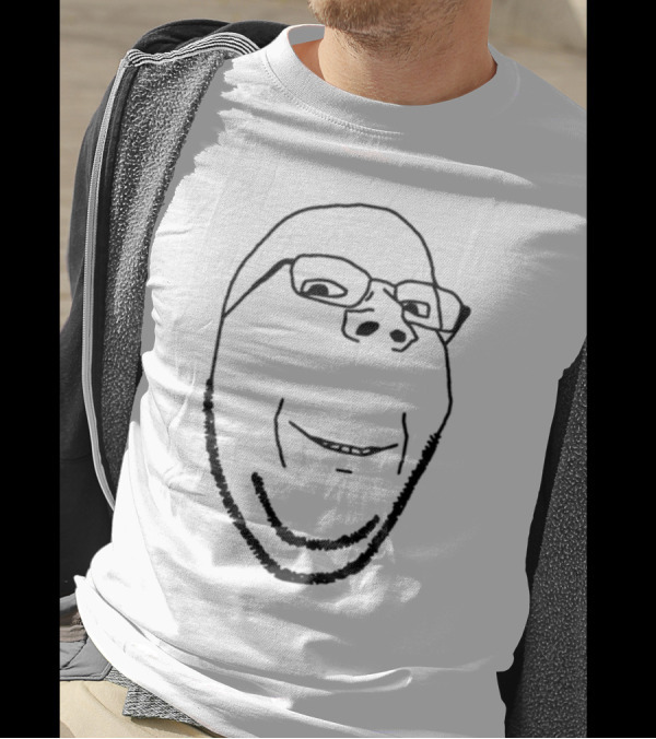 Maddymaddy Fyridk Smiling Wholesome Wojak Soyjak Meme Style Face T-Shirt