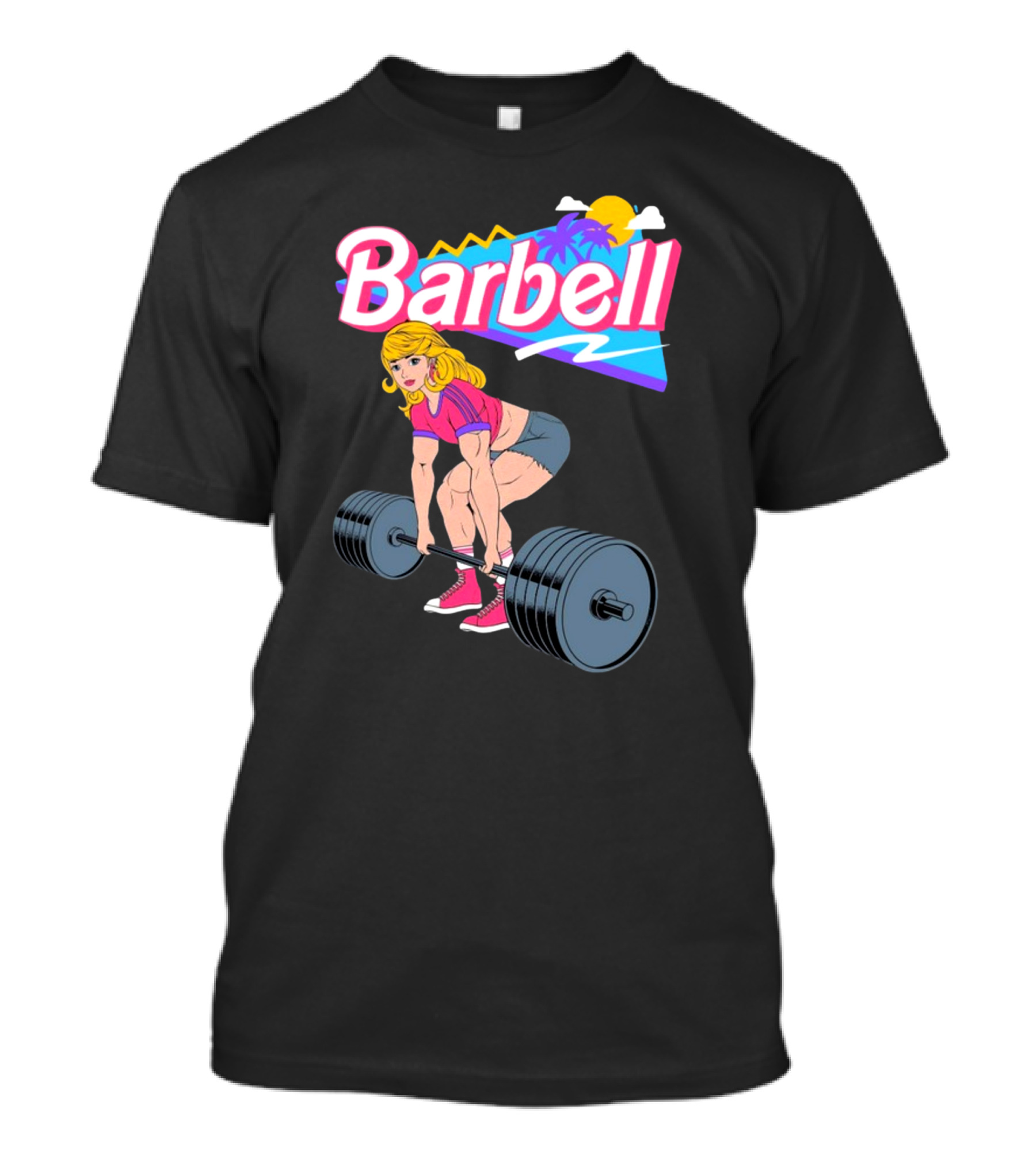 Raskolapparel Barbell Barbie Retro Workout Vibes T-Shirt