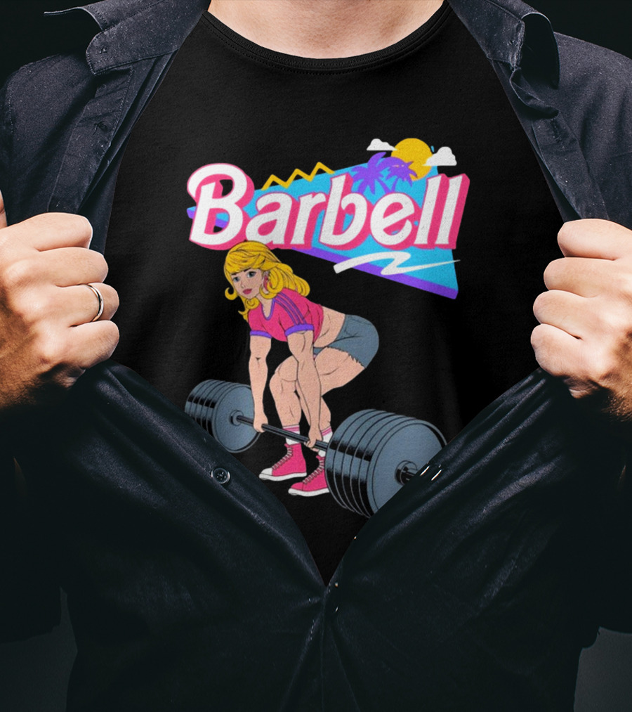 Raskolapparel Barbell Barbie Retro Workout Vibes T-Shirt