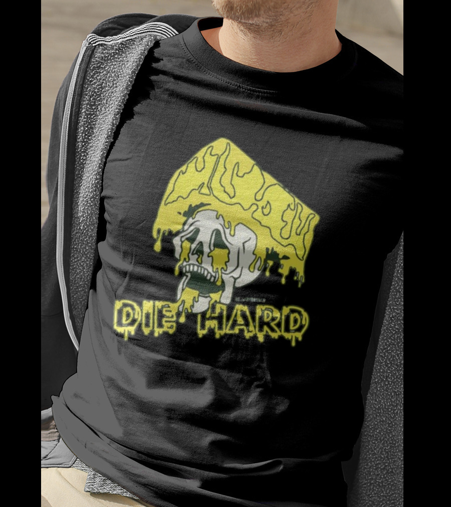 Die Hard Cheesehead Melting Skull T-Shirt