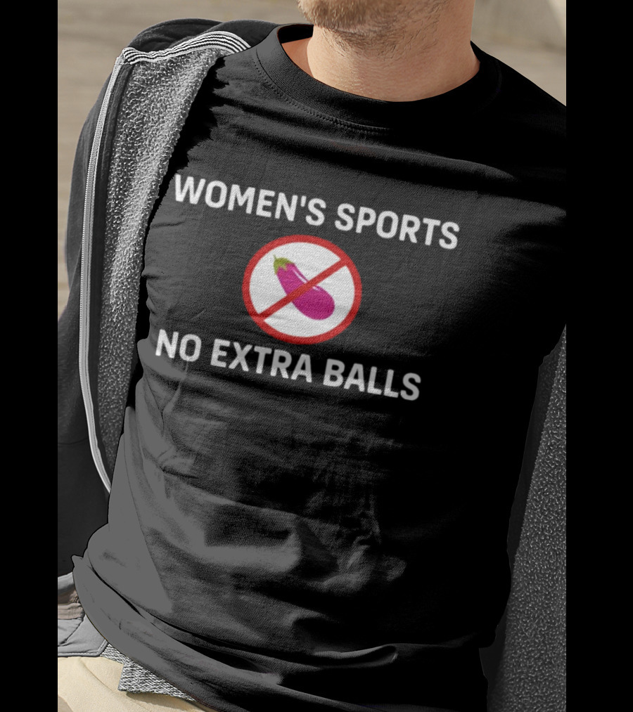 Women's Sports No Extra Balls Eggplant Emoji Prohibition T-Shirt
