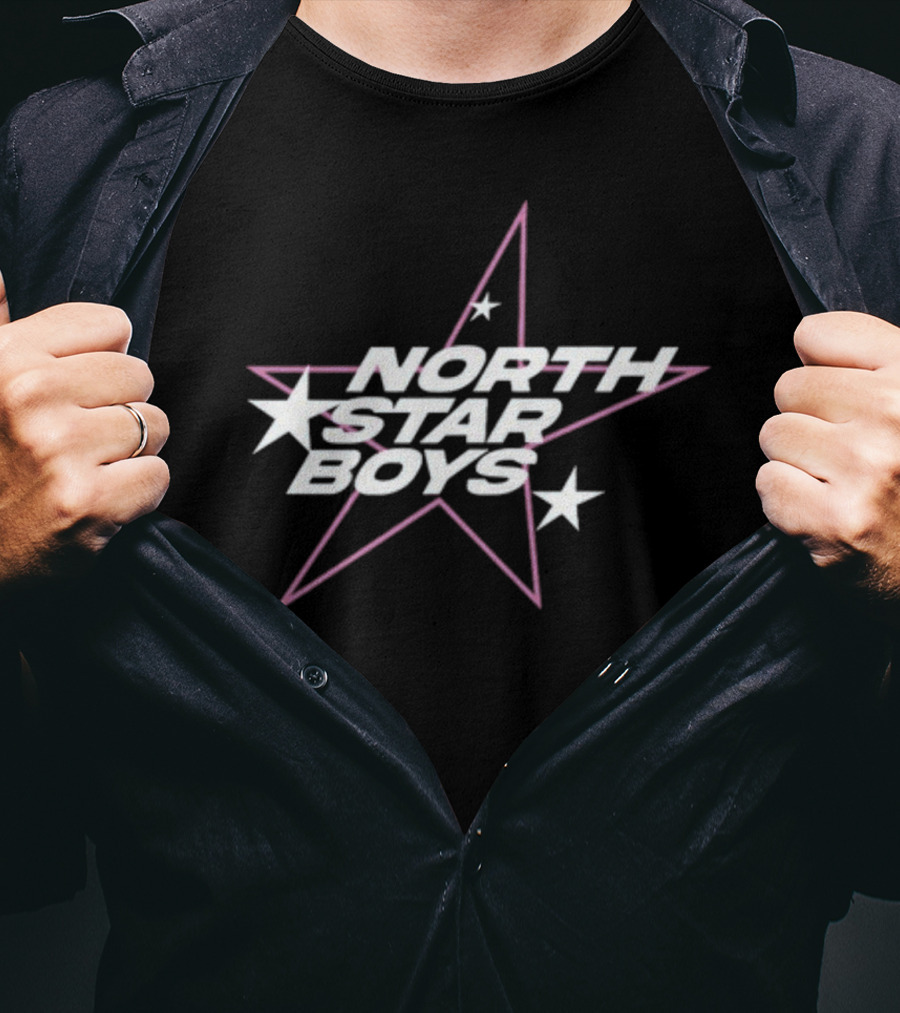 North Star Boys Pink And White Star T-Shirt