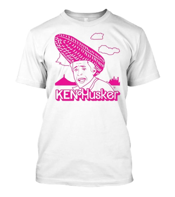 Ken Husker Corn Hat City Skyline T-Shirt