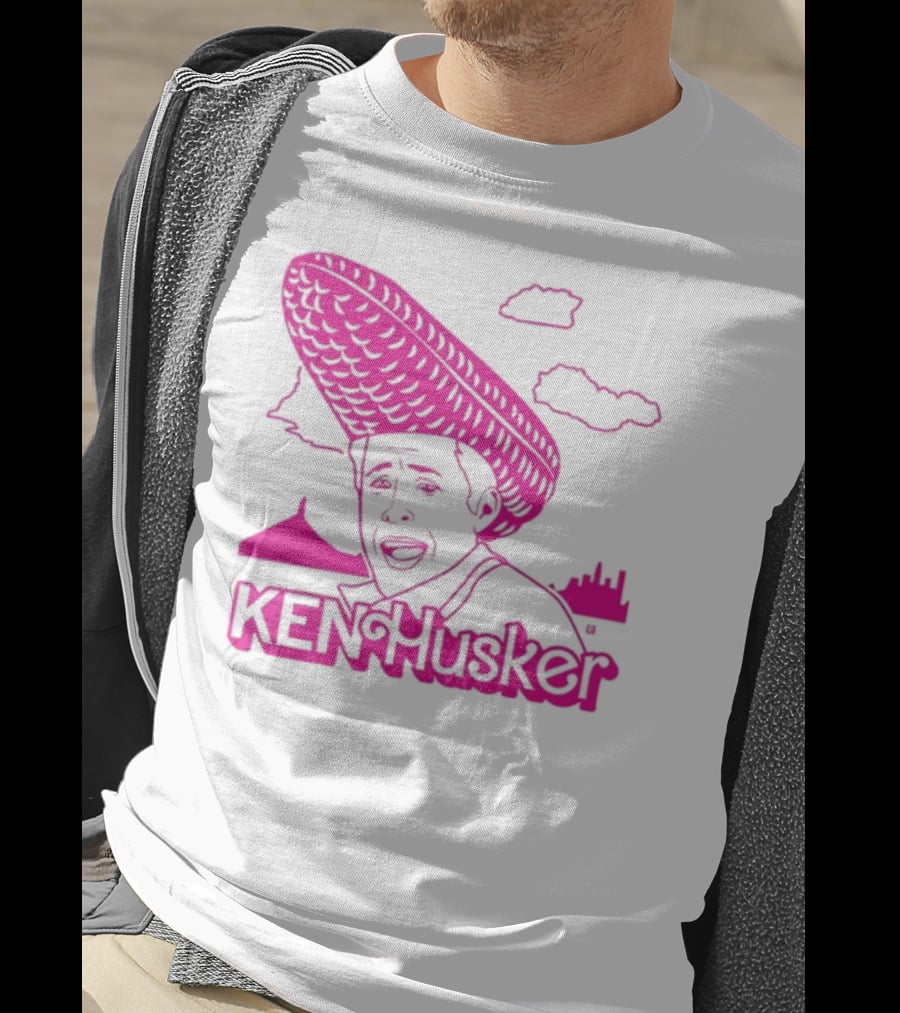 Ken Husker Corn Hat City Skyline T-Shirt