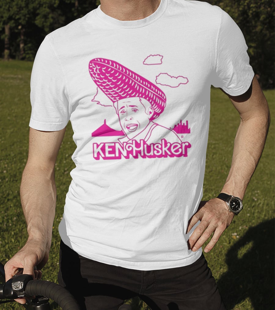 Ken Husker Corn Hat City Skyline T-Shirt