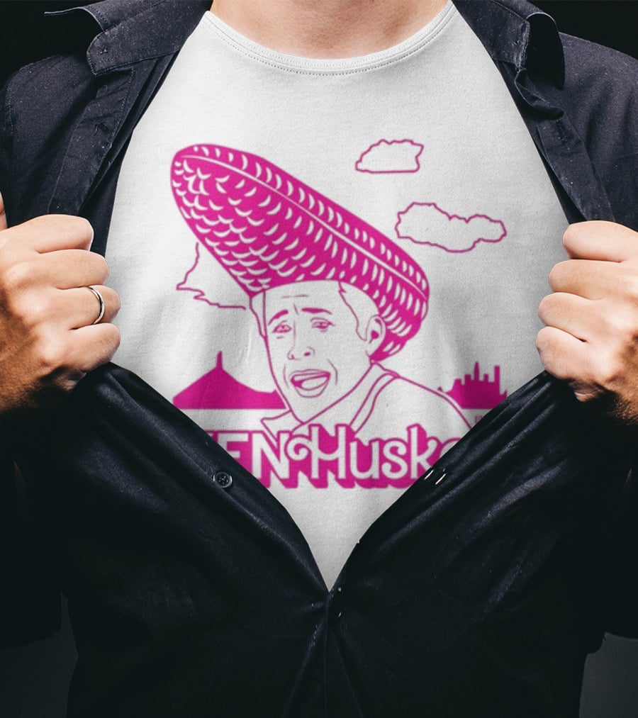 Ken Husker Corn Hat City Skyline T-Shirt