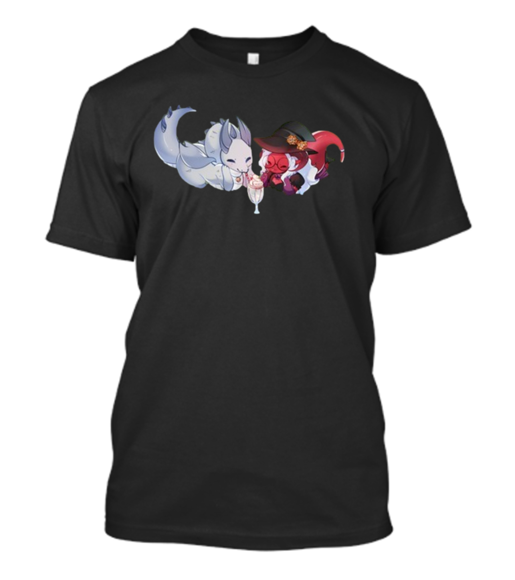 Tieflingmelissa Dragon Love Milkshake Sharing T-Shirt