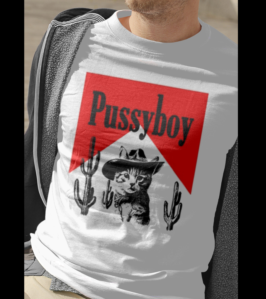 Pussyboy Cat Cactus Cowboy Hat Ezra Miche T-Shirt