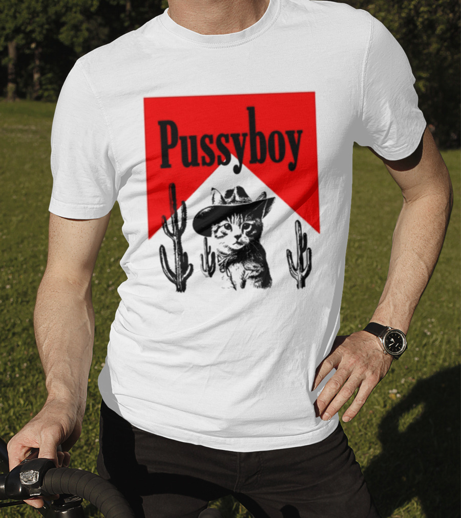 Pussyboy Cat Cactus Cowboy Hat Ezra Miche T-Shirt