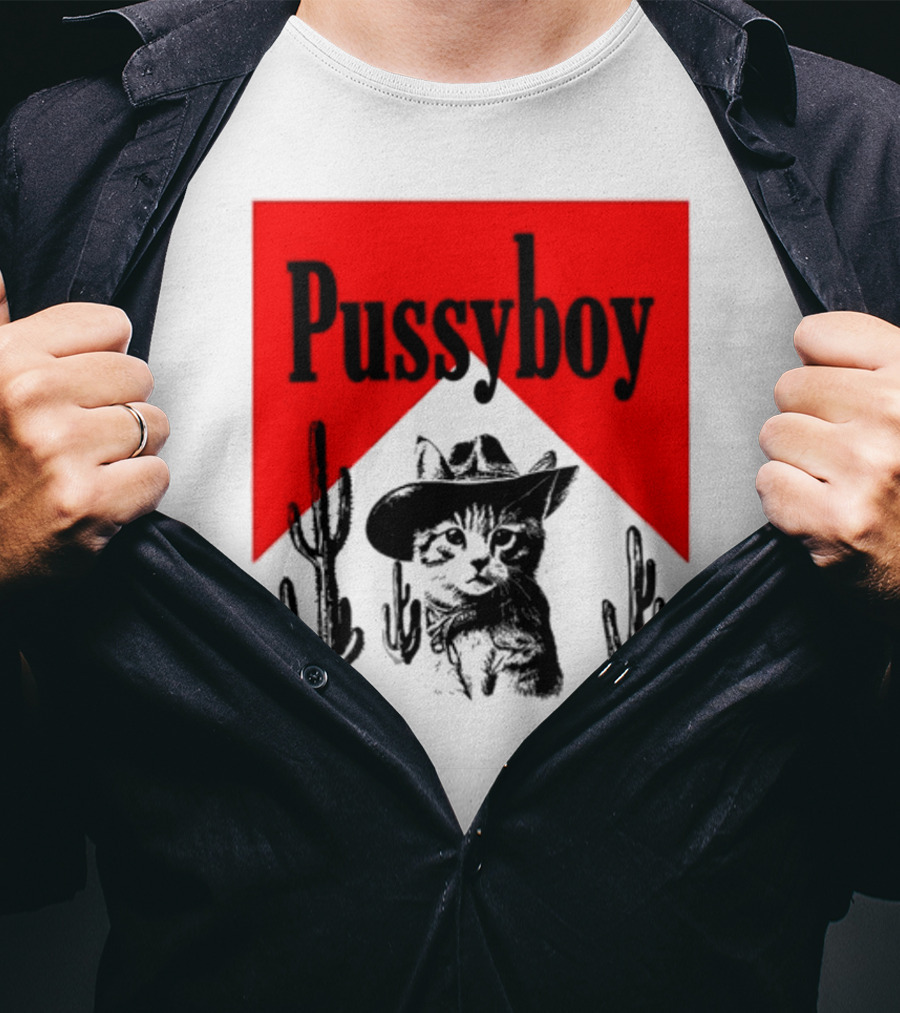 Pussyboy Cat Cactus Cowboy Hat Ezra Miche T-Shirt