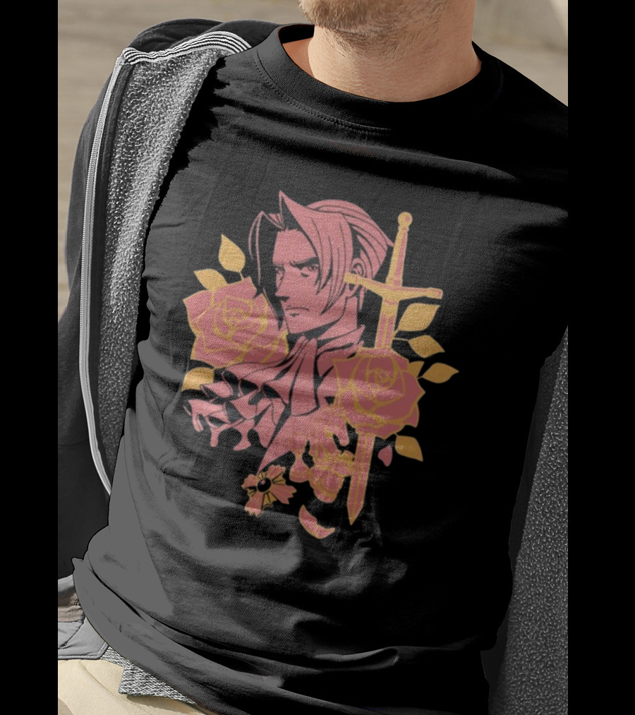 Fangamer King Of Prosecutors Miles Edgeworth Roses Sword Medallion T-Shirt