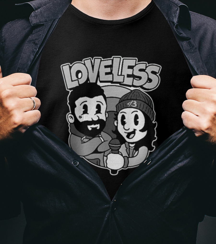 LOVELOSS Cartoon Characters With Microphone T-Shirt