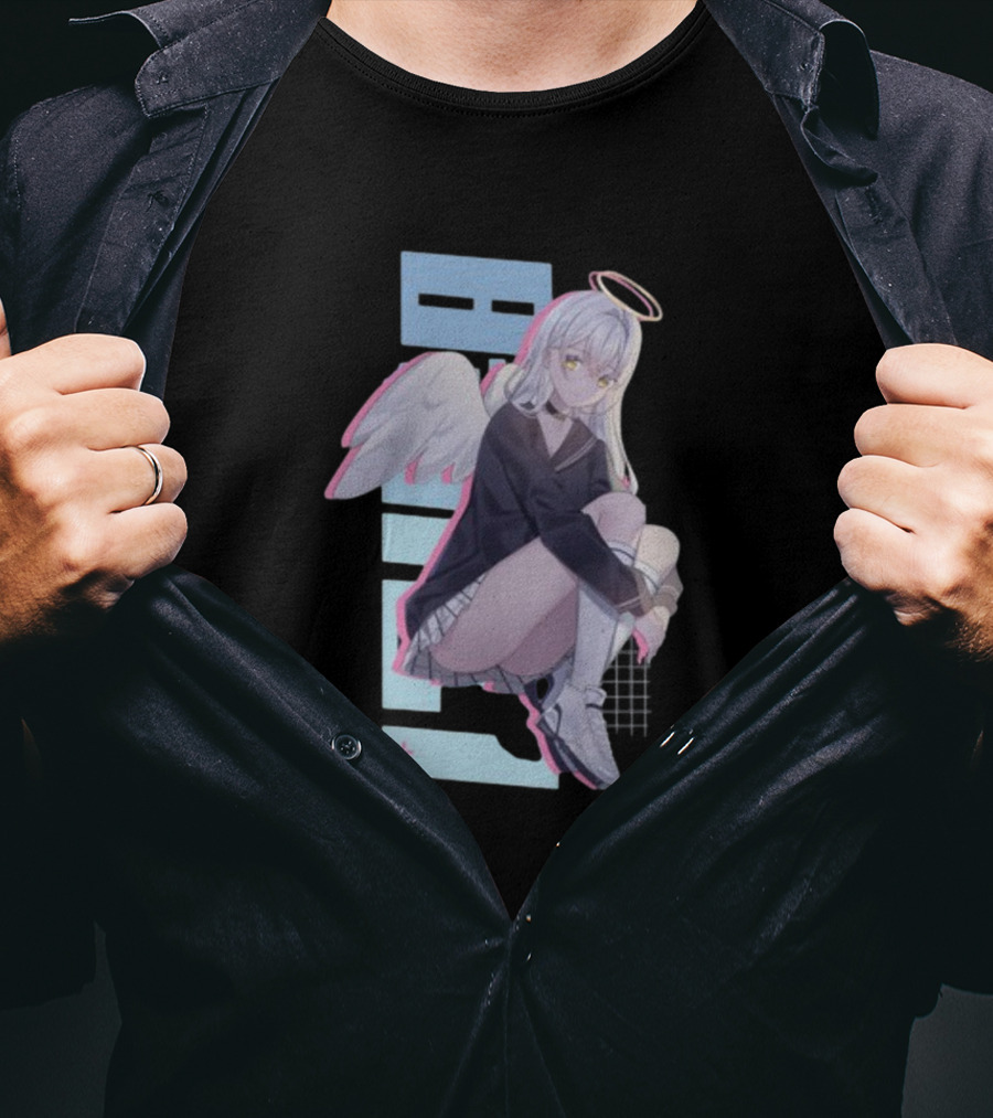 Elise Angel Wings Halo Checkered Skirt Anime T-Shirt