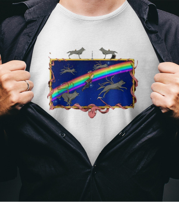 Capcom Resident Evil 4 The Masterpiece Theater I'm Tired Rainbow Flying Dogs T-Shirt
