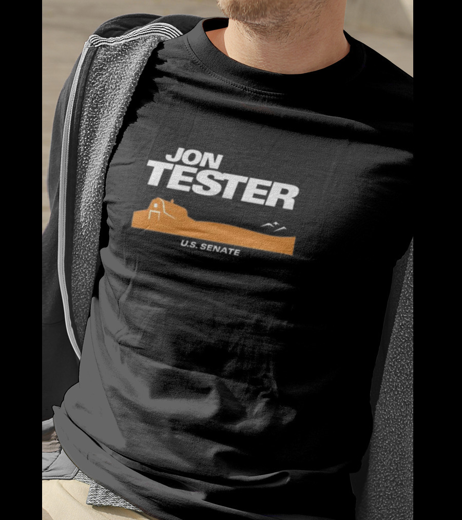Jon Tester U.S. Senate Barn Landscape Logo Jontester Shop T-Shirt